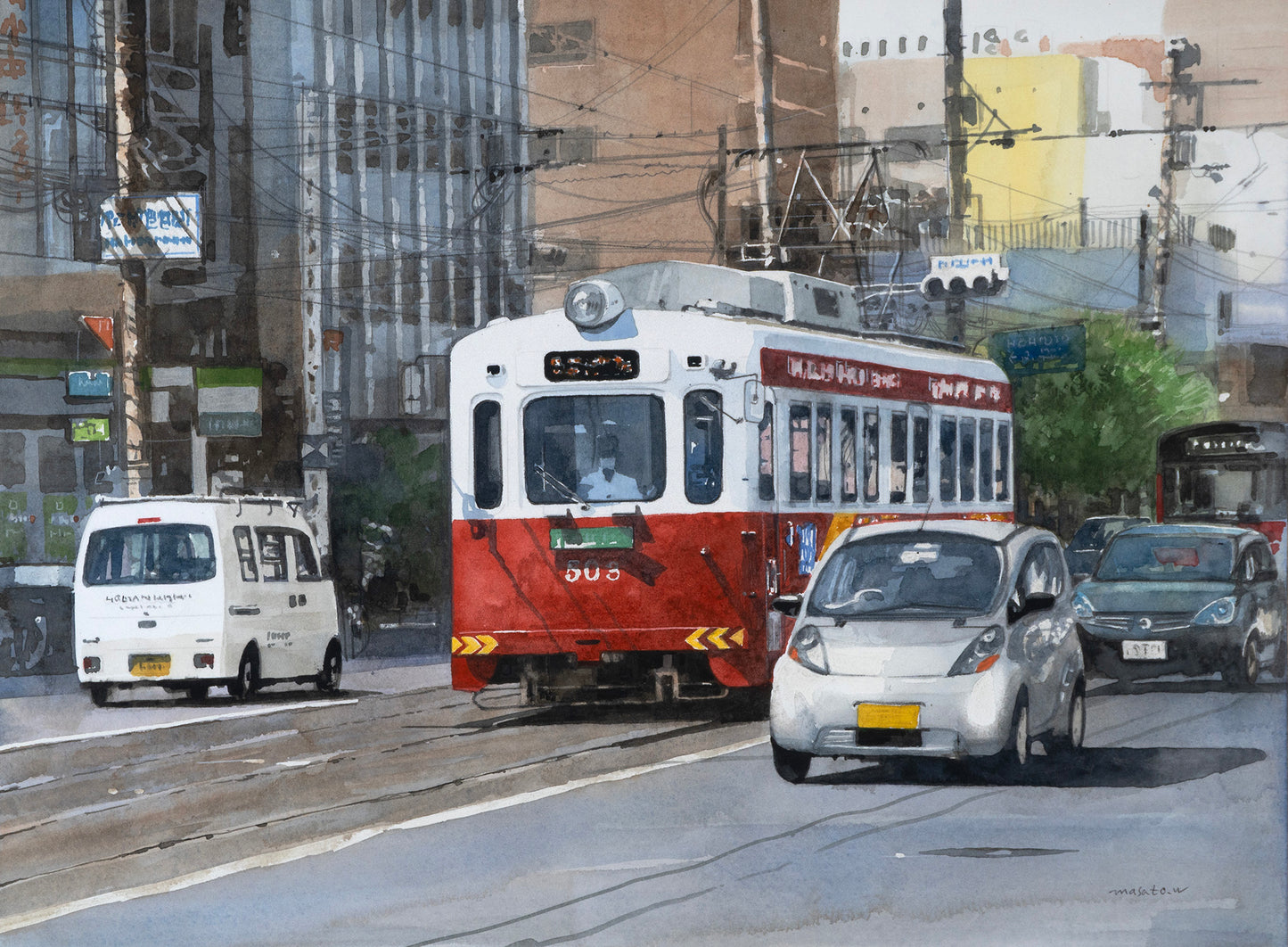 V.行き交う車と電車