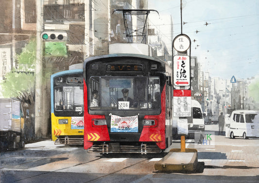 3.すれ違う路面電車/Trams passing each other