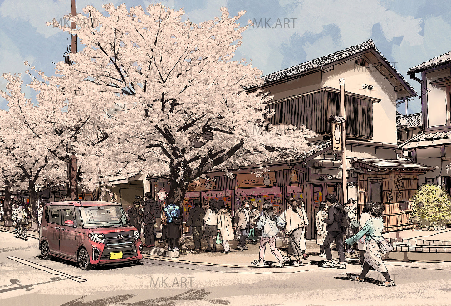 D.京都嵐山春の賑わい